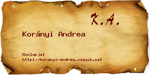 Korányi Andrea névjegykártya